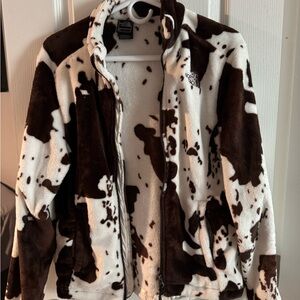 The North Face Brown and White Fleece Jacket